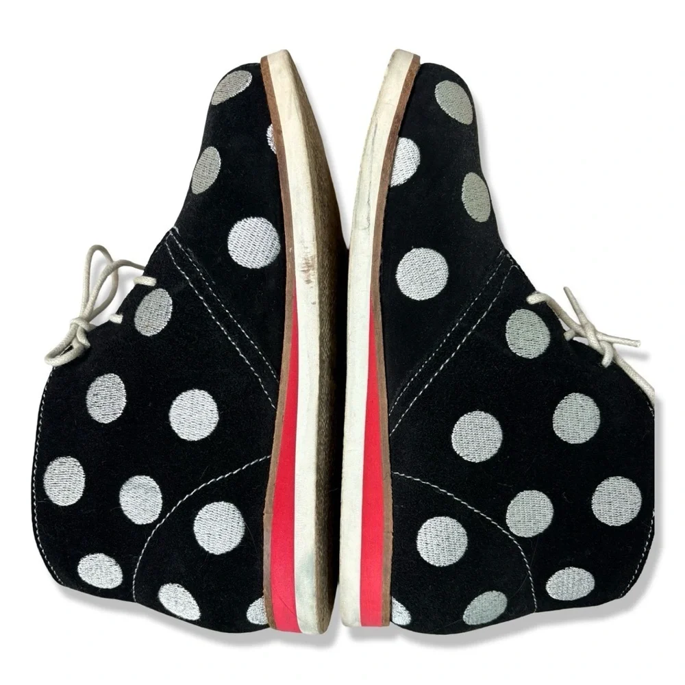 LOLA RAMONA Polka Dot Suede Booties | Black & White Faux Fur Lined Ankle Boots